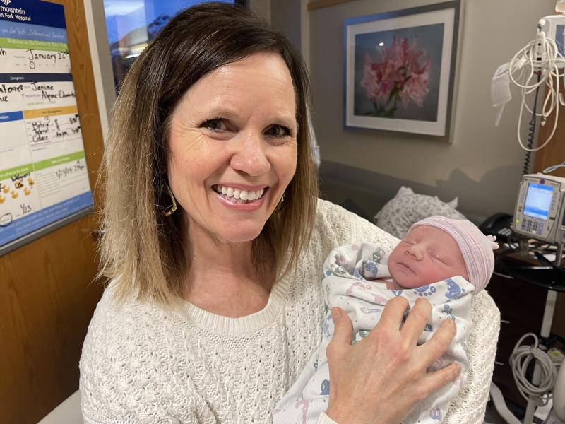 Katie Stone and new grandchild