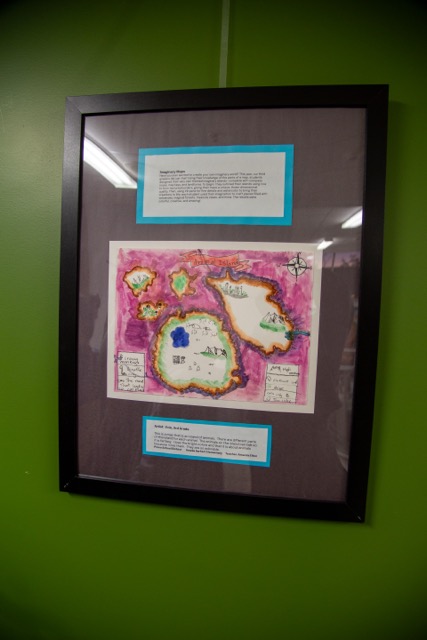 Colorful drawing of a map.