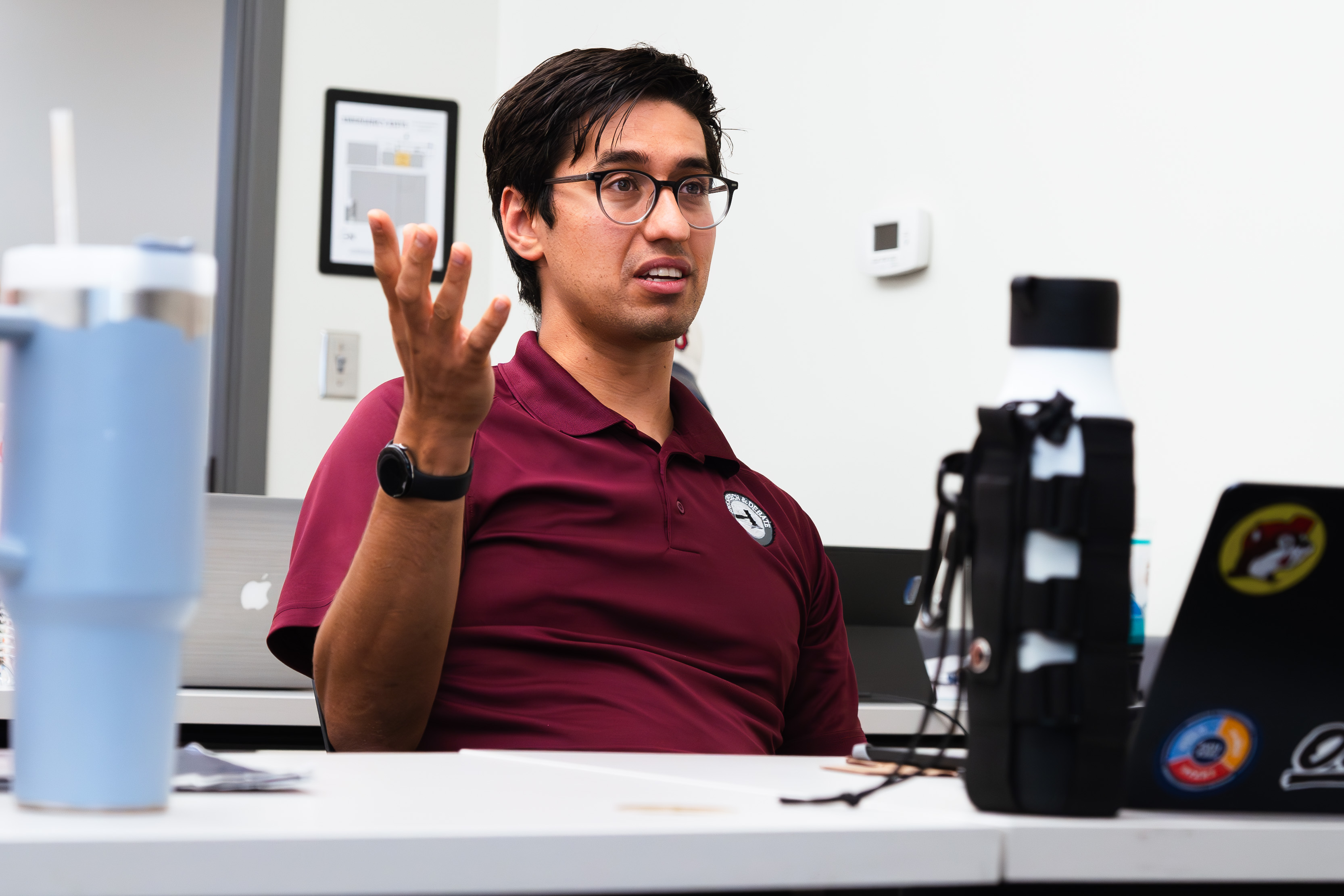 A man sitting at a computer