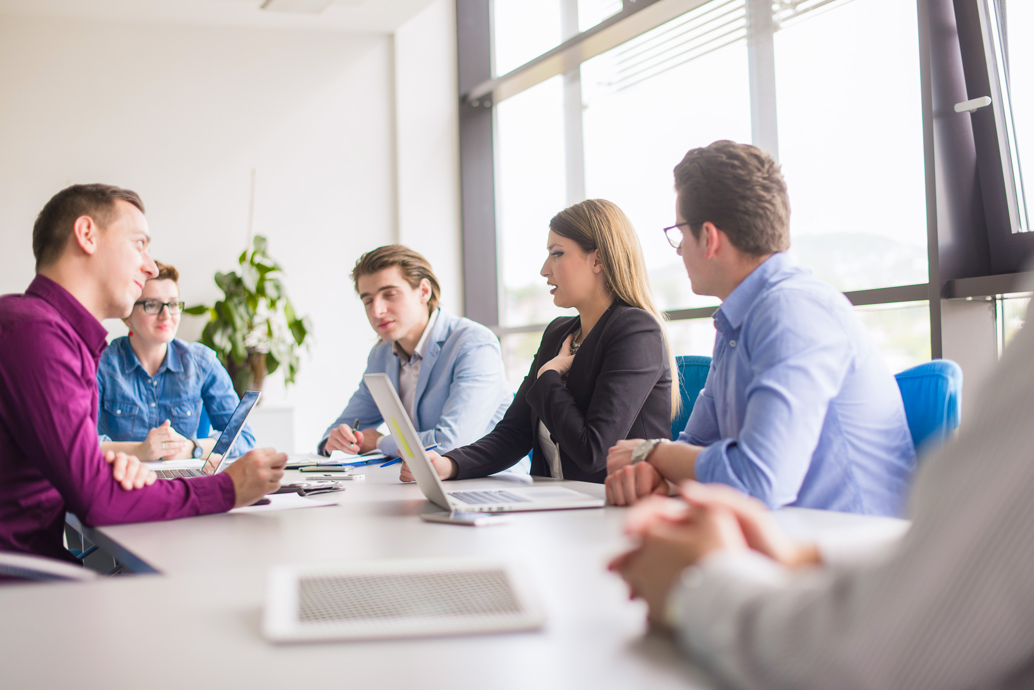 People talking in a meeting