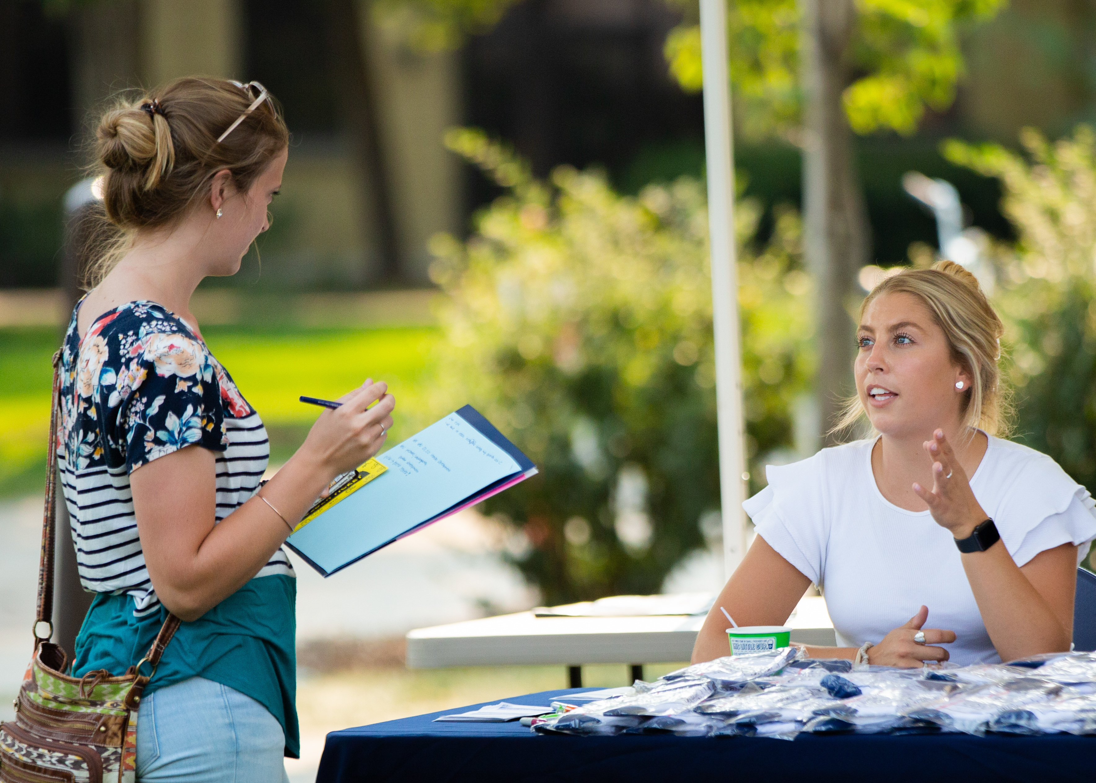 Lady performing survey