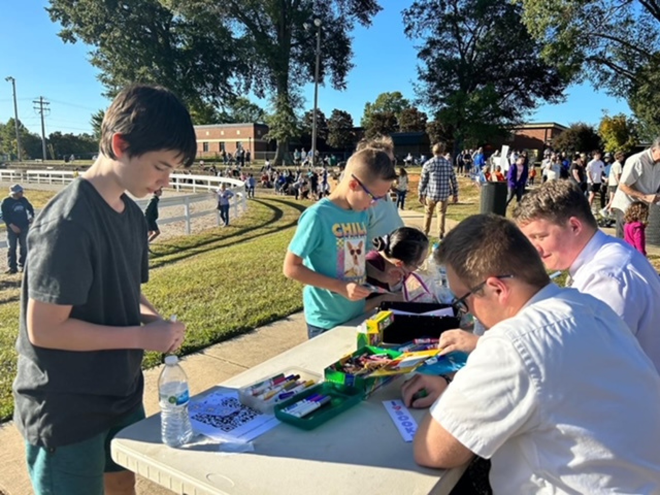 Children participating in a book fair