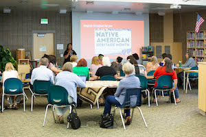Brenda Beyal instructs teachers on how to infuse cultural arts into all areas of curriculum. Photo by Lorenzo Hubbert. 