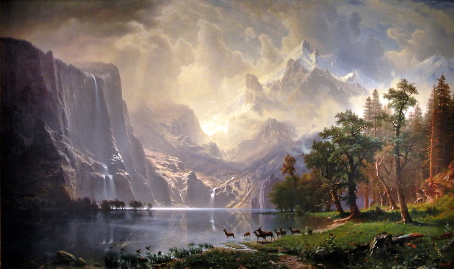 Albert Bierstadt's Among the Sierra Nevada Mountains