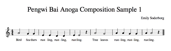 Music notation of composition sample 1