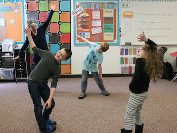 Kids dancing as a class