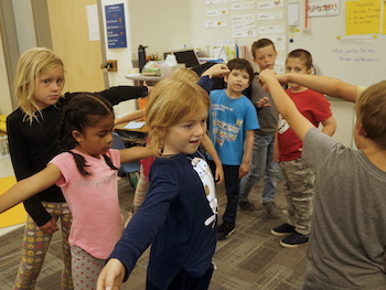 Group of students dancing