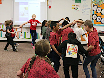 Students playing game