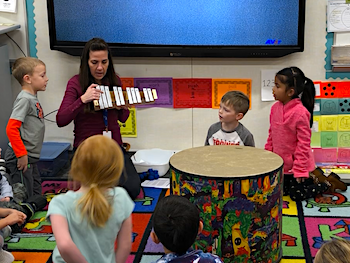 playing glockenspiel