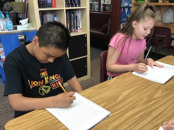 Students writing