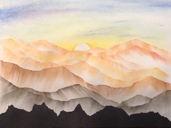 Sunset mountain range