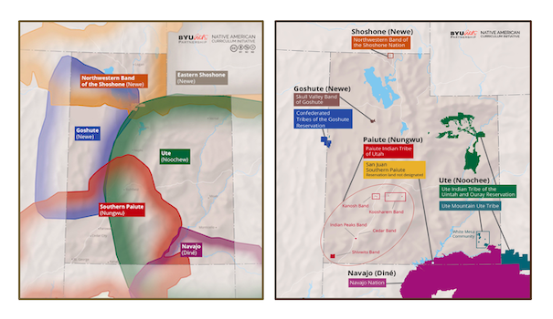 Two maps of Native lands in Utah