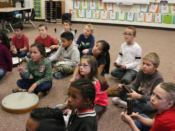 Students in two groups with different instruments