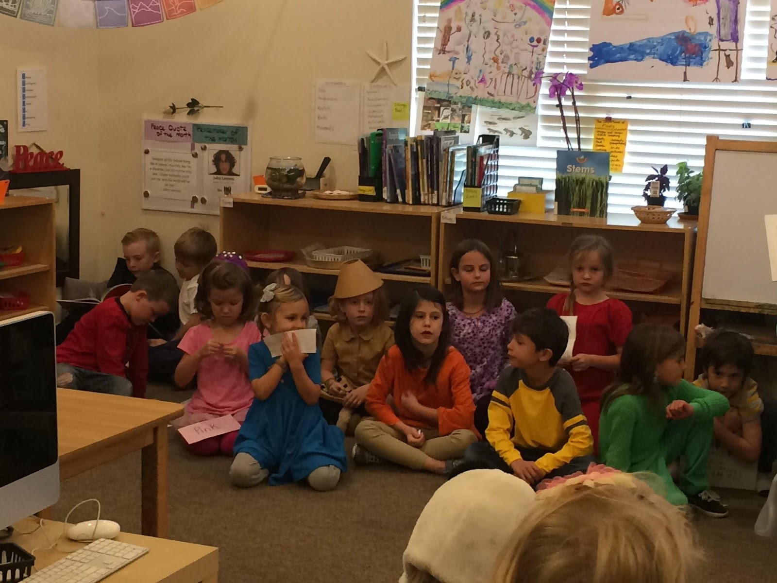 Children sitting on the floor