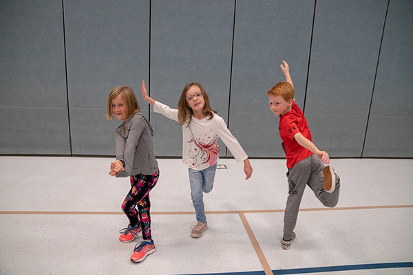 Students dancing in zero gravity