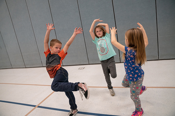 Students dancing in zero gravity