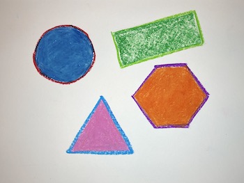 Colored shapes.