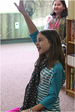 Student raising hand