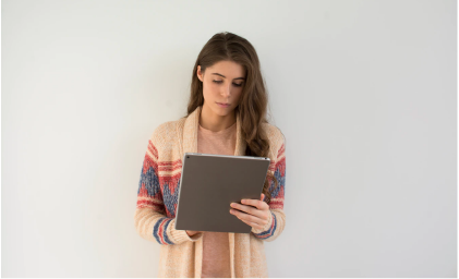 woman with a tablet computer