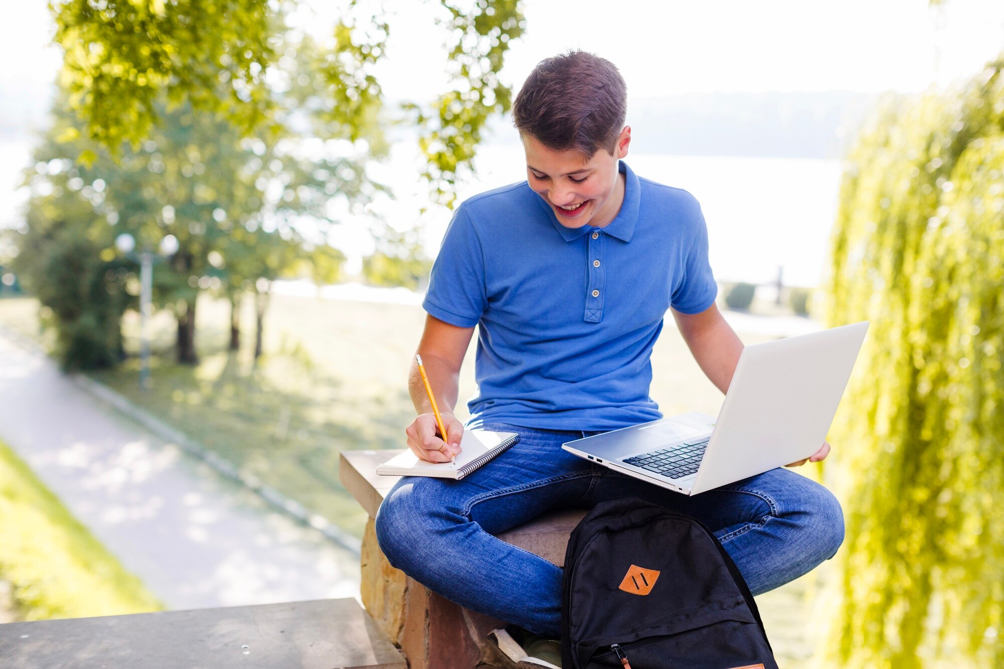 A student reading a book