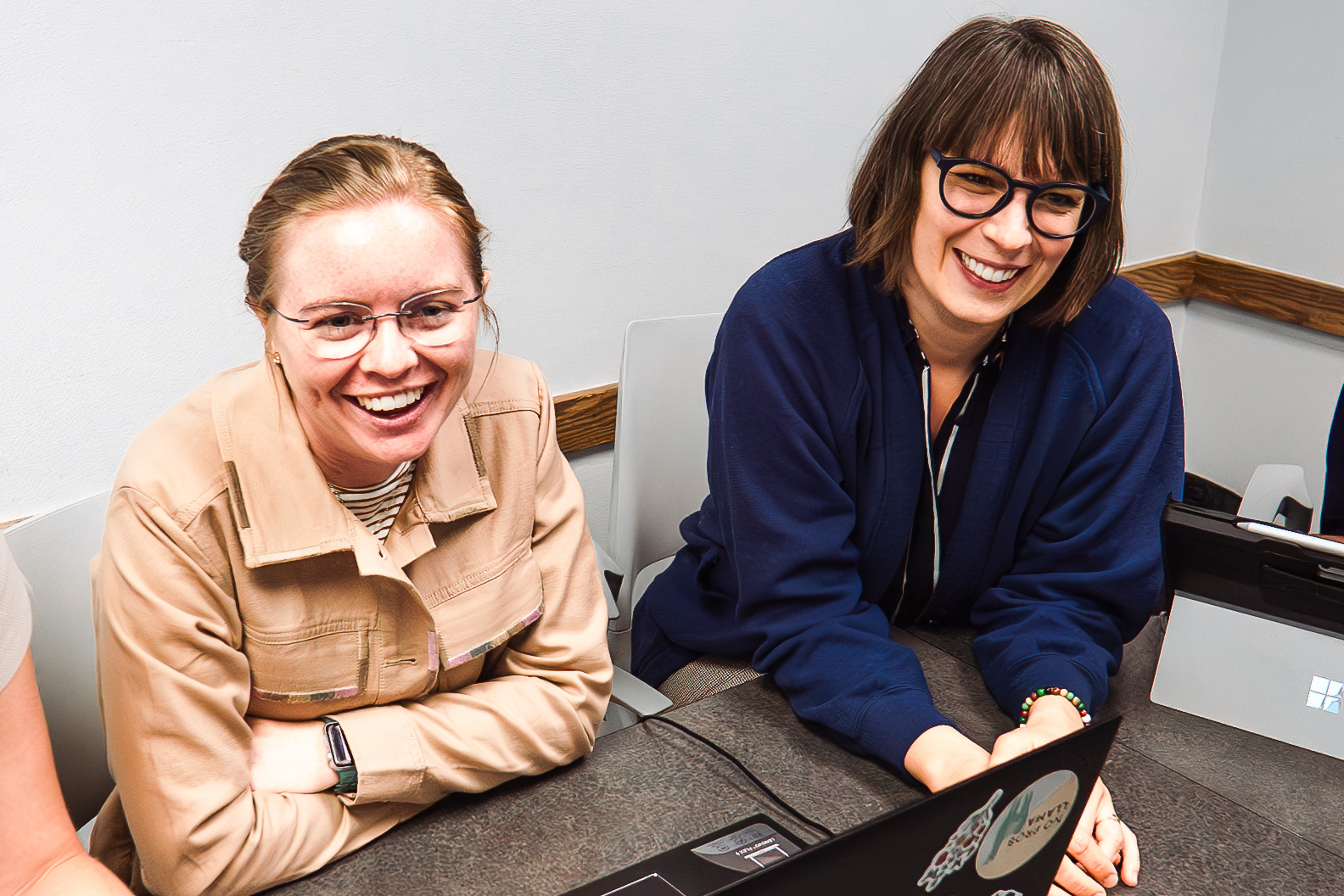 A professor talking to a student