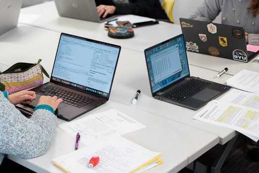 Two laptops on a desk