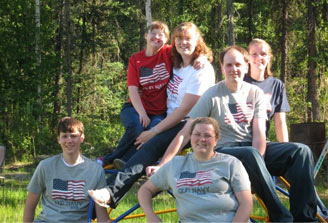 several family members sitting