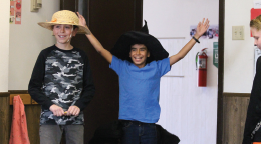 Children wearing hats