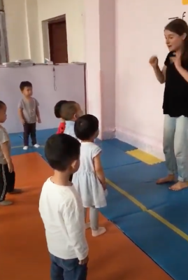 Emily Visiting a school for Migrant Children