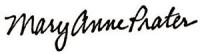 Mary Anne Prater signature