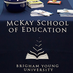 a table covered with McKay school papers