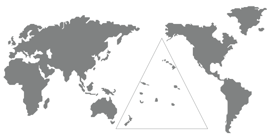 map with triangle around Polynesian islands