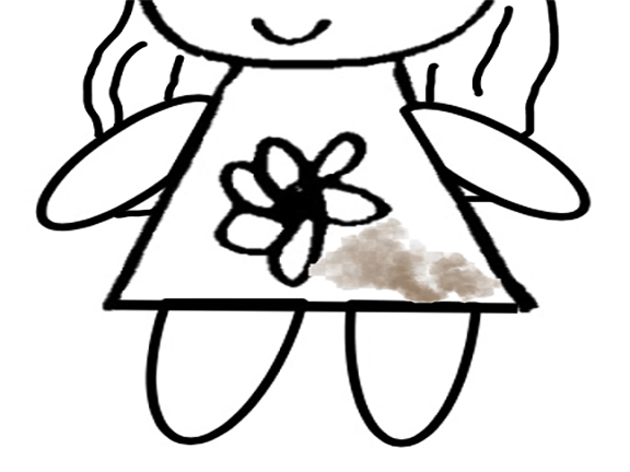 A Girl with Dirt on Her Skirt
