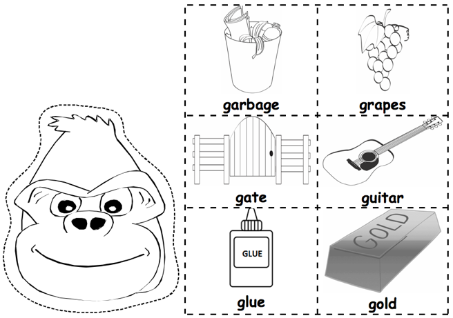 gorilla-head-and-picture-cards