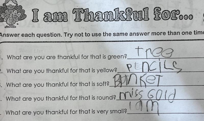 Practicum funny thankful worksheet