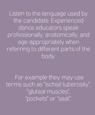 Listen to the language used by the candidate