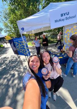 Heidi Lam at the McKay School of Education Booth During Belonging Week