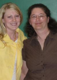 Two women smiling